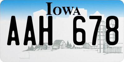 IA license plate AAH678