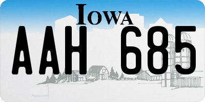 IA license plate AAH685