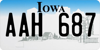 IA license plate AAH687