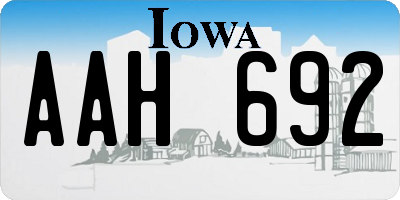 IA license plate AAH692