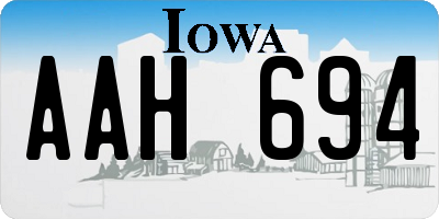 IA license plate AAH694