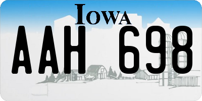 IA license plate AAH698