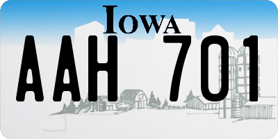 IA license plate AAH701