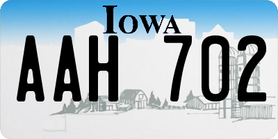 IA license plate AAH702