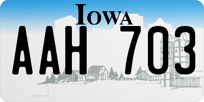 IA license plate AAH703