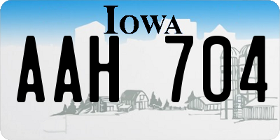 IA license plate AAH704