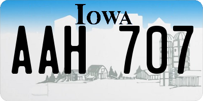 IA license plate AAH707