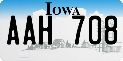 IA license plate AAH708