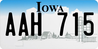 IA license plate AAH715