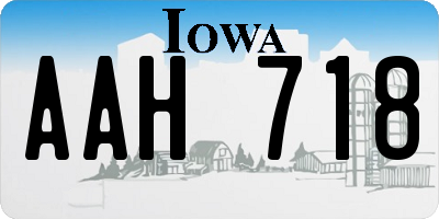 IA license plate AAH718