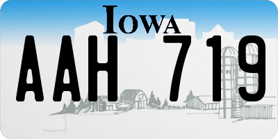 IA license plate AAH719