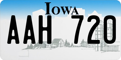 IA license plate AAH720