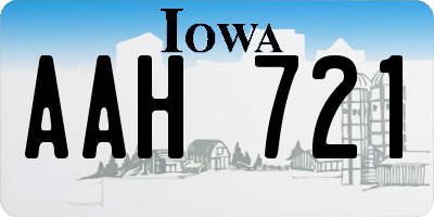 IA license plate AAH721