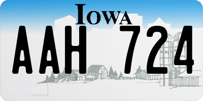 IA license plate AAH724