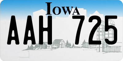 IA license plate AAH725