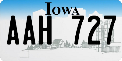 IA license plate AAH727