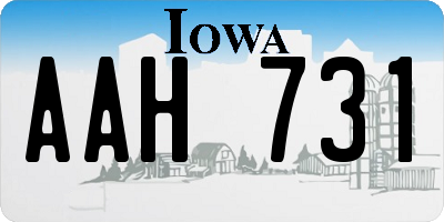 IA license plate AAH731