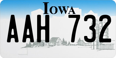 IA license plate AAH732