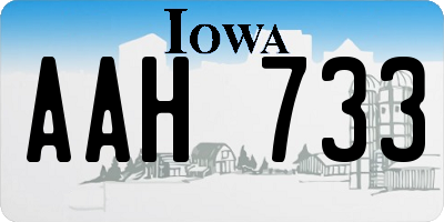 IA license plate AAH733