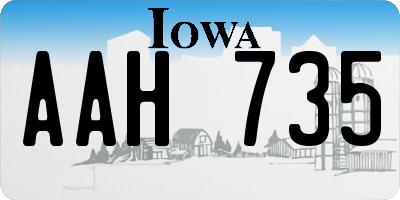 IA license plate AAH735