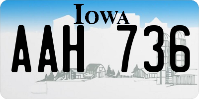 IA license plate AAH736