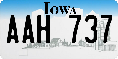 IA license plate AAH737