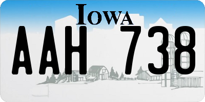 IA license plate AAH738