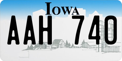 IA license plate AAH740