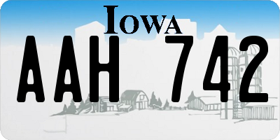 IA license plate AAH742