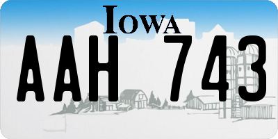 IA license plate AAH743