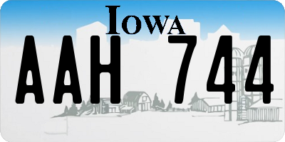 IA license plate AAH744