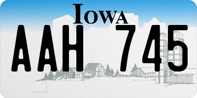 IA license plate AAH745