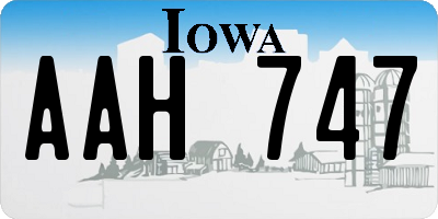 IA license plate AAH747