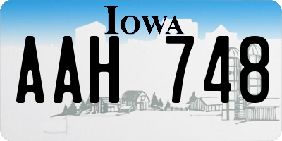 IA license plate AAH748