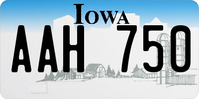 IA license plate AAH750