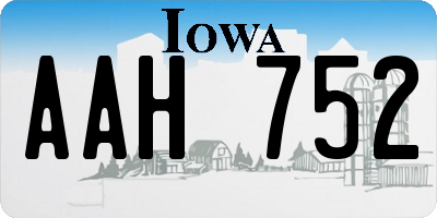 IA license plate AAH752