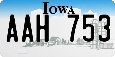 IA license plate AAH753