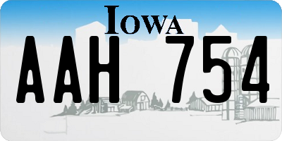 IA license plate AAH754