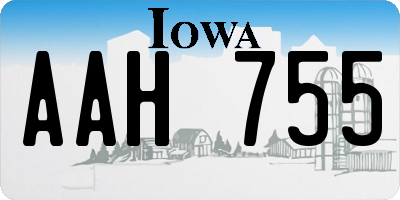 IA license plate AAH755