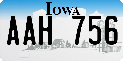 IA license plate AAH756