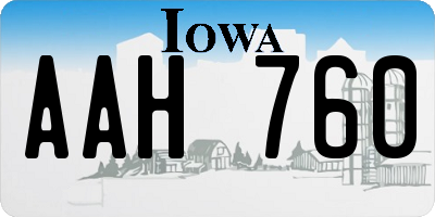 IA license plate AAH760