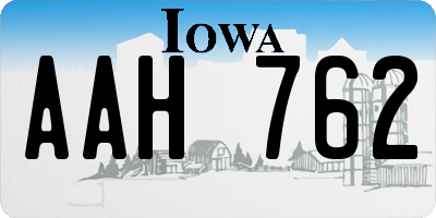 IA license plate AAH762