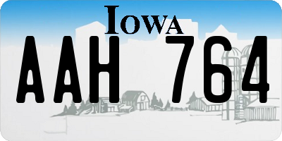 IA license plate AAH764