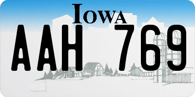 IA license plate AAH769