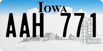 IA license plate AAH771