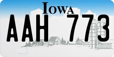 IA license plate AAH773