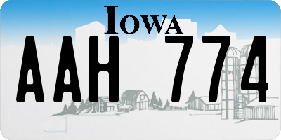 IA license plate AAH774