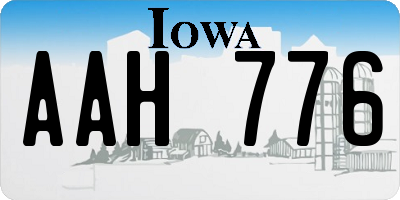 IA license plate AAH776