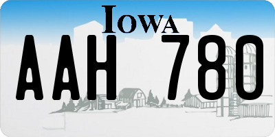 IA license plate AAH780