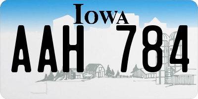 IA license plate AAH784